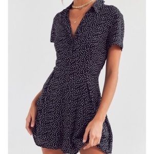 Urban Outfitters black polka dot romper